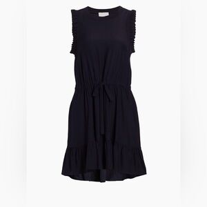Cinq à Sept Women’s Lenora Silk Minidress Ruffle Drawstring Waist Indigo Blue, S
